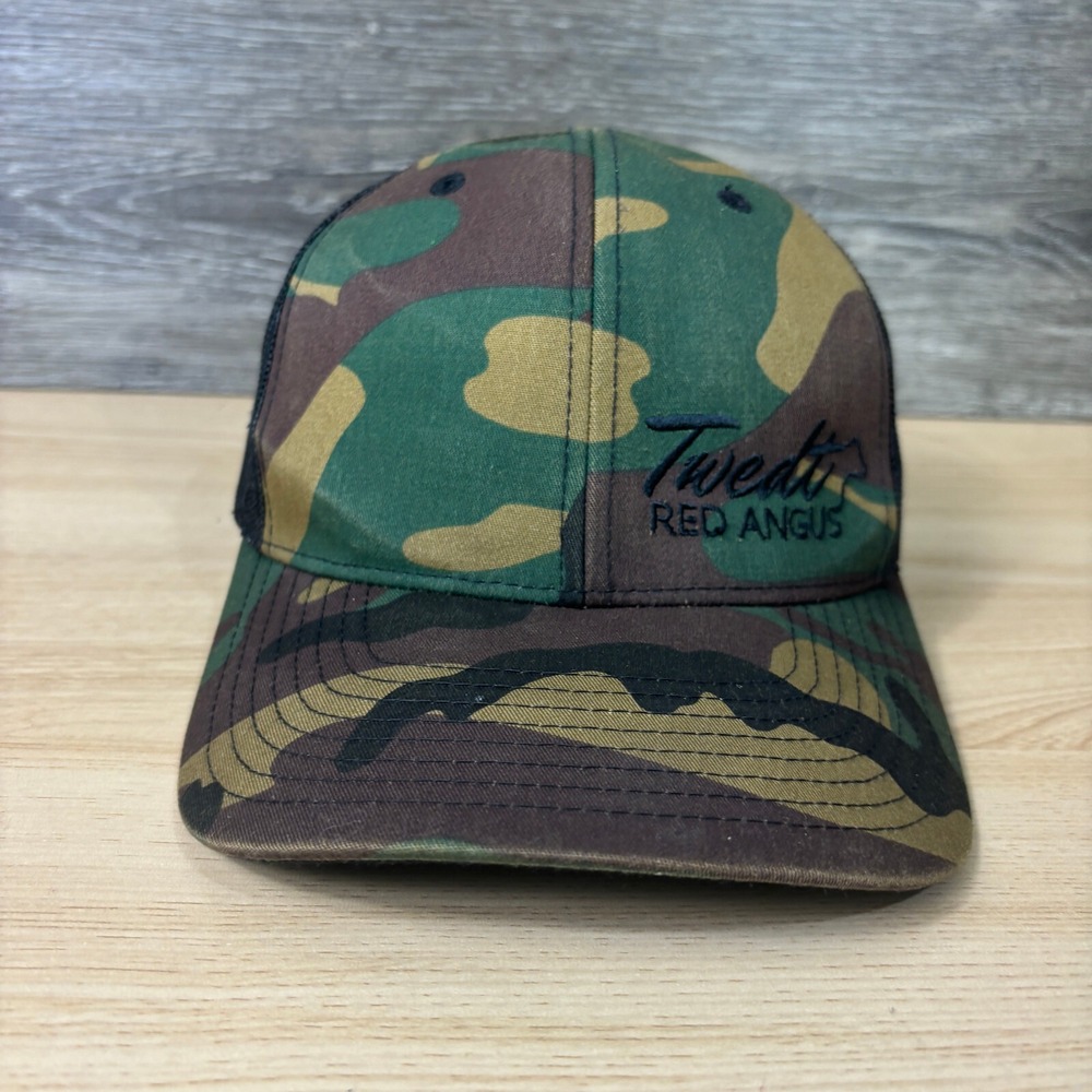 Twedt Red Angus Hat Cap Snap Back Green Camo Outdoors